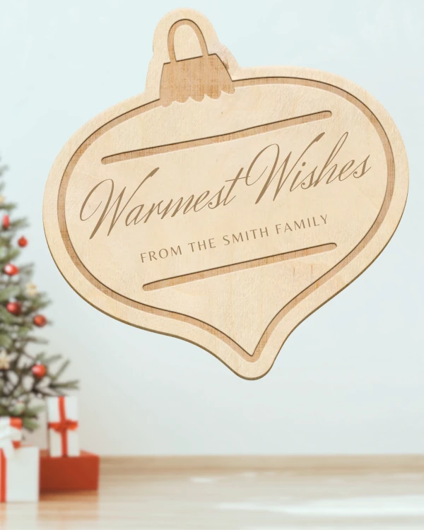 Warmest Wishes from Smith family wood ornaments