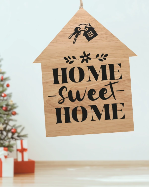 home sweet home maple wood ornament
