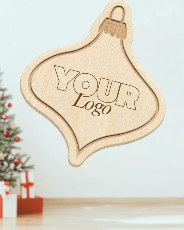 Your Logo natural wood ornament