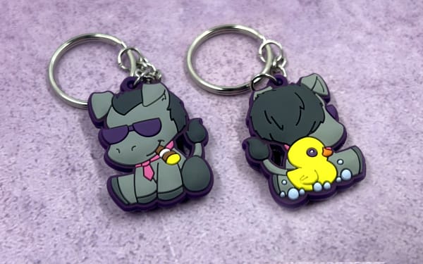 2D two sided PVC keychain
