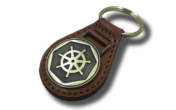 leather keychain with emblem