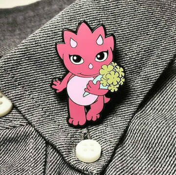 custom pink cat lapel pin