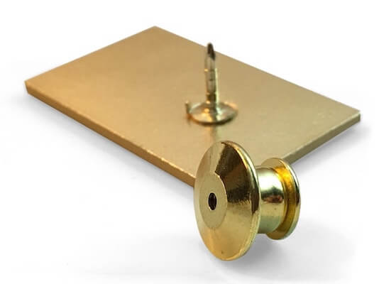 deluxe flat clutch pin attachment in gold