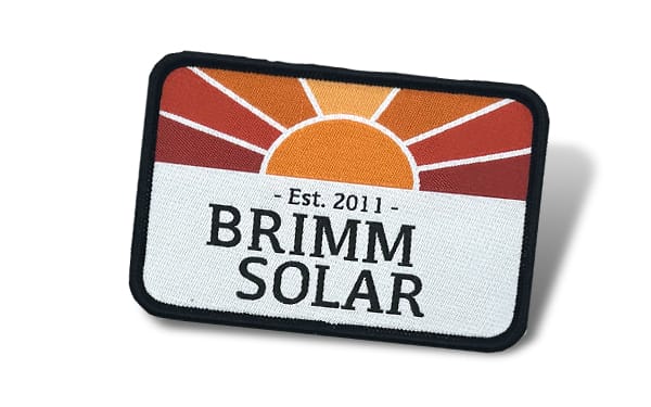 woven patch with merrow border for brimm solar